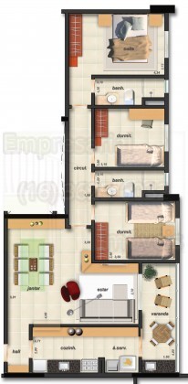 Apartamento à venda com 3 quartos, 97m² - Foto 3