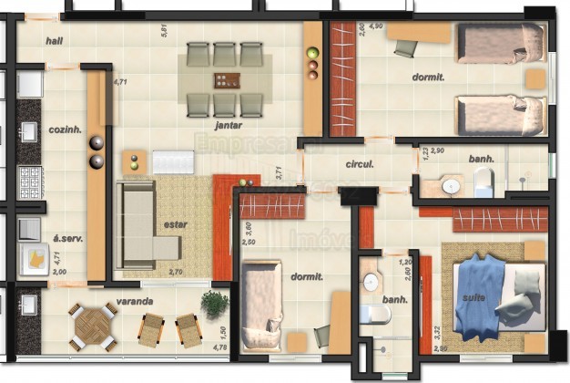 Apartamento à venda com 3 quartos, 97m² - Foto 2